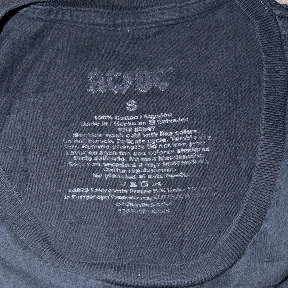 Black AC/DC back in black shirt sleeve band t shirt EDGY FEMININE - Picture 5 of 5